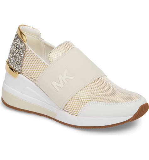 michael kors metallic gold sneakers|michael kors glitter sneakers.